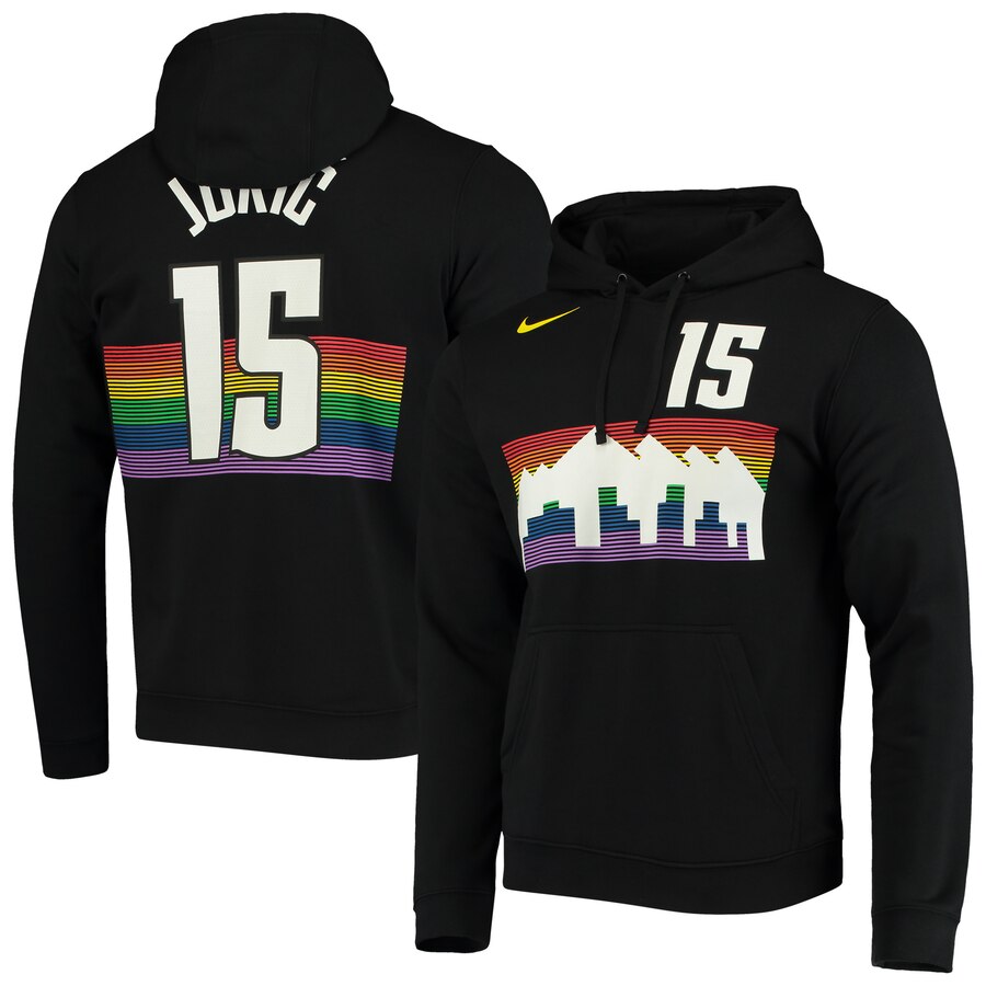 NBA Denver Nuggets #15 Nikola Jokic Nike 201920 City Edition Name & Number Pullover Hoodie Black->denver nuggets->NBA Jersey